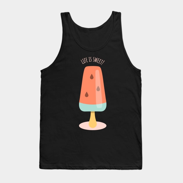 life is sweet watermelon popsicle Tank Top by InkyArt